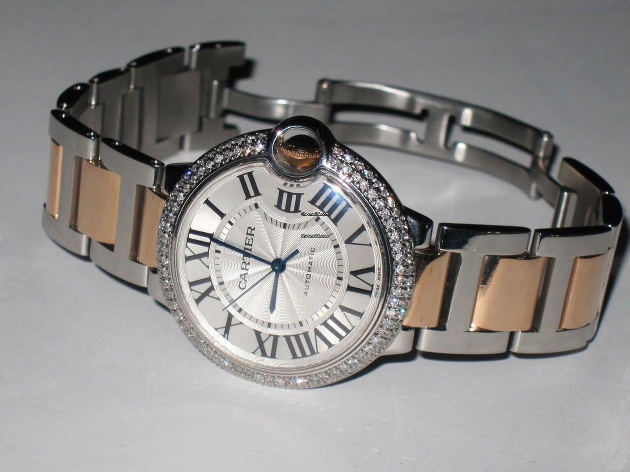 Cartier Ballon Bleu 36mm Automatic Women's Watch Gold/Steel Case With Gold/Steel Strap Authentic Luxury Timepiece