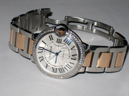 Cartier Ballon Bleu 36mm Automatic Women's Watch Gold/Steel Case With Gold/Steel Strap Authentic Luxury Timepiece
