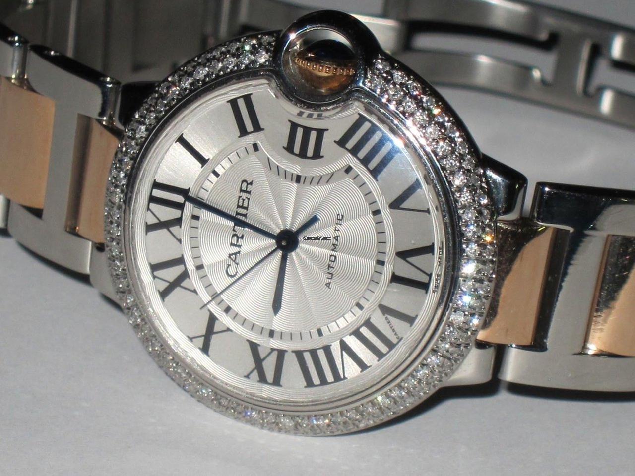 Cartier Ballon Bleu 36mm Automatic Women's Watch Gold/Steel Case With Gold/Steel Strap Authentic Luxury Timepiece