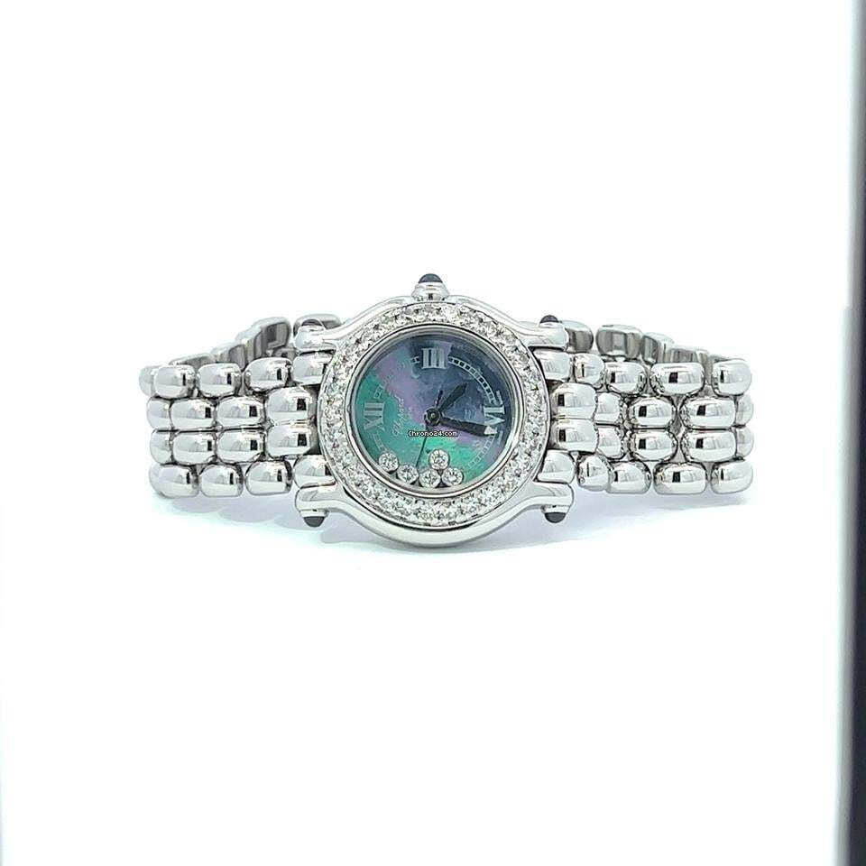 Chopard Happy Sport Quartz Women's Watch With Steel Case and Strap Authentic Luxury Timepiece