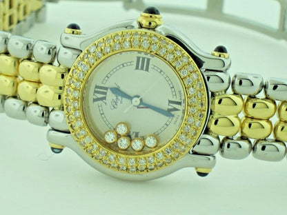 Chopard Happy Sport Quartz Women's Watch Gold/Steel Case With Gold/Steel Strap Authentic Luxury Timepiece