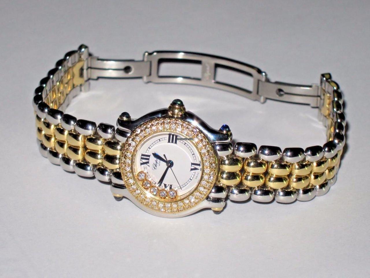 Chopard Happy Sport Quartz Women's Watch Gold/Steel Case With Gold/Steel Strap Authentic Luxury Timepiece