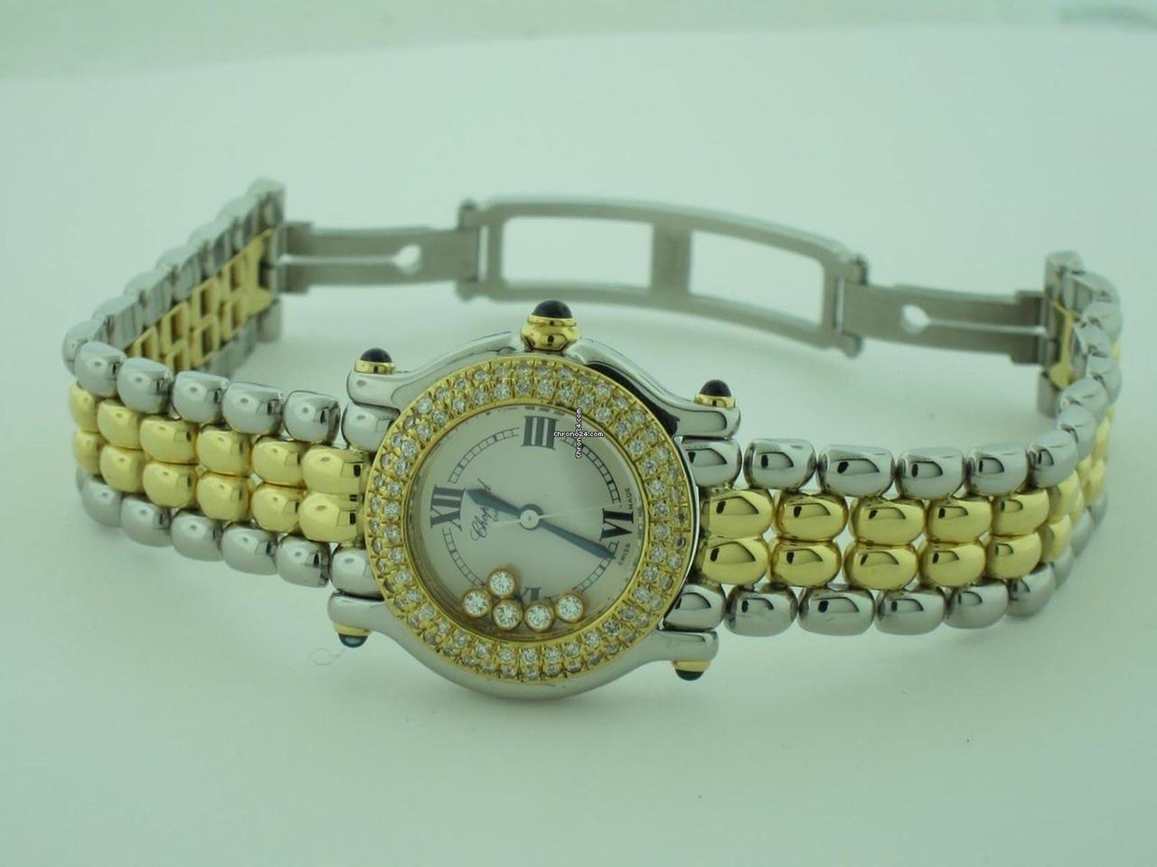 Chopard Happy Sport Quartz Women's Watch Gold/Steel Case With Gold/Steel Strap Authentic Luxury Timepiece