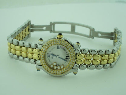 Chopard Happy Sport Quartz Women's Watch Gold/Steel Case With Gold/Steel Strap Authentic Luxury Timepiece