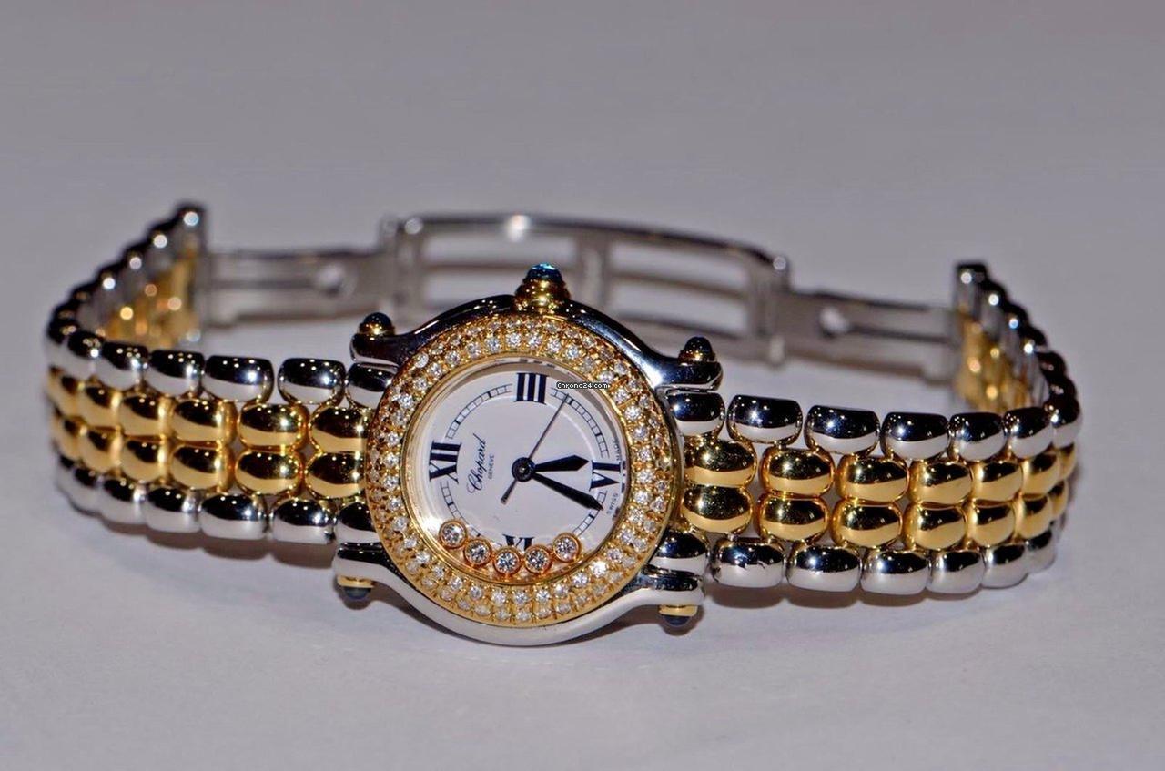 Chopard Happy Sport Quartz Women's Watch Gold/Steel Case With Gold/Steel Strap Authentic Luxury Timepiece