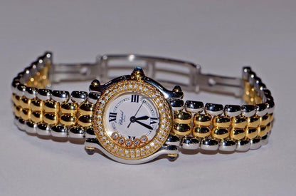 Chopard Happy Sport Quartz Women's Watch Gold/Steel Case With Gold/Steel Strap Authentic Luxury Timepiece