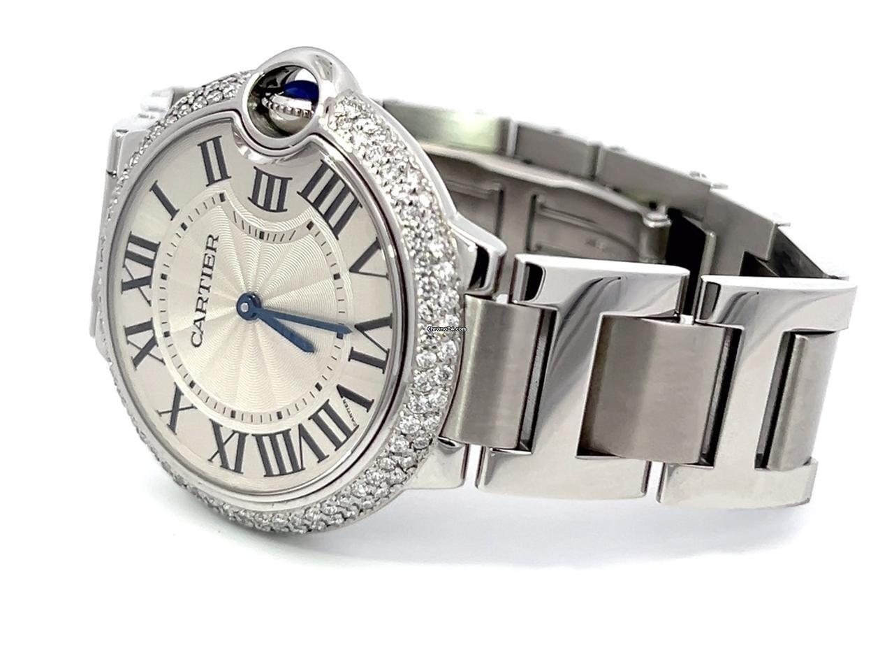 Cartier Ballon Bleu Quartz Men's Watch With Steel Case and Strap Authentic Luxury Timepiece