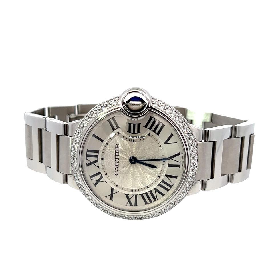 Cartier Ballon Bleu Quartz Men's Watch With Steel Case and Strap Authentic Luxury Timepiece