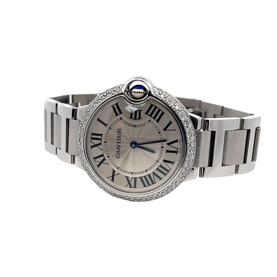 Cartier Ballon Bleu Quartz Men's Watch With Steel Case and Strap Authentic Luxury Timepiece