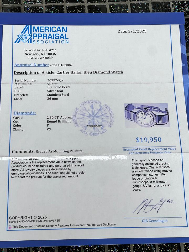 Cartier Ballon Bleu Quartz Men's Watch With Steel Case and Strap Authentic Luxury Timepiece