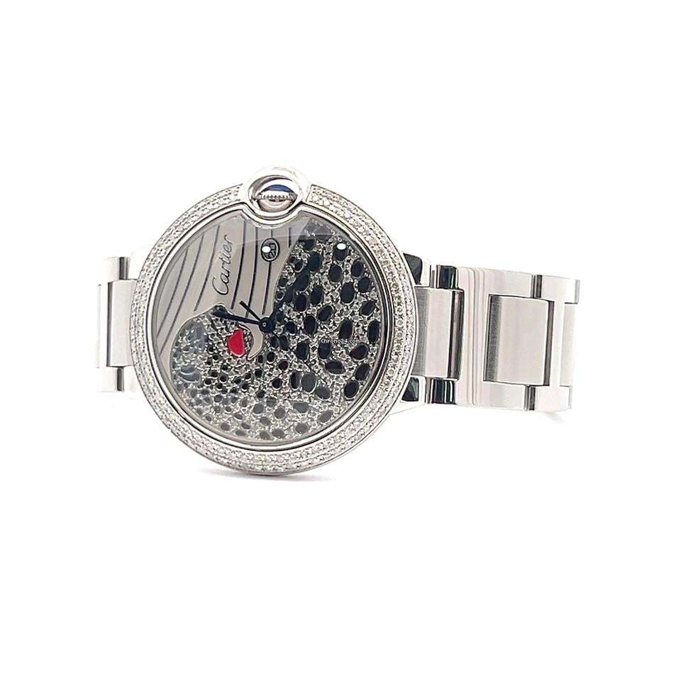 Cartier Panthère Automatic Men's Watch With Steel Case and Strap Authentic Luxury Timepiece