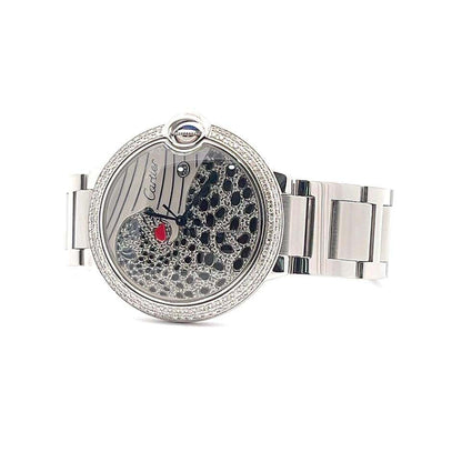 Cartier Panthère Automatic Men's Watch With Steel Case and Strap Authentic Luxury Timepiece