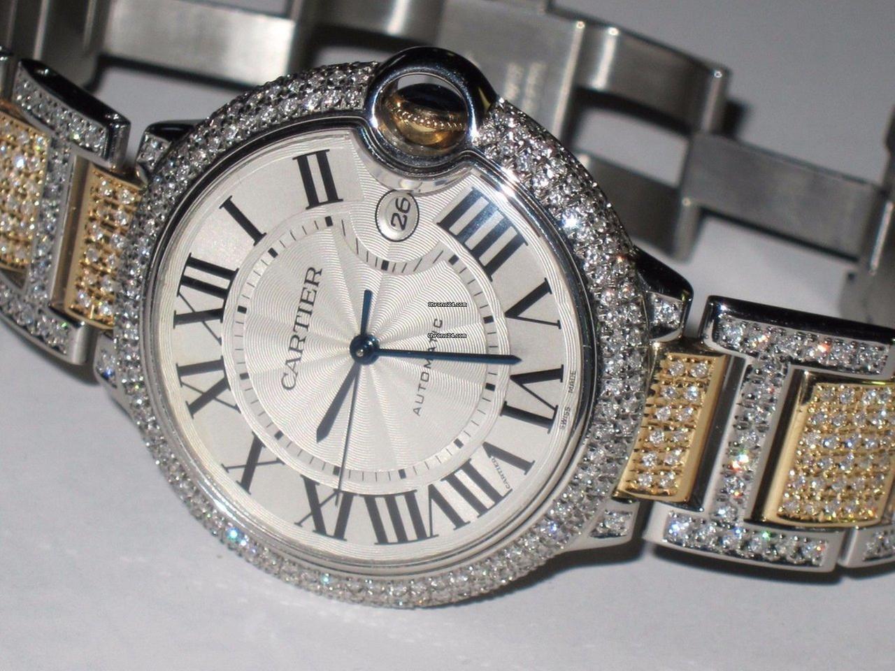 Cartier Ballon Bleu 42mm Automatic Women's Watch Gold/Steel Case With Gold/Steel Strap Authentic Luxury Timepiece