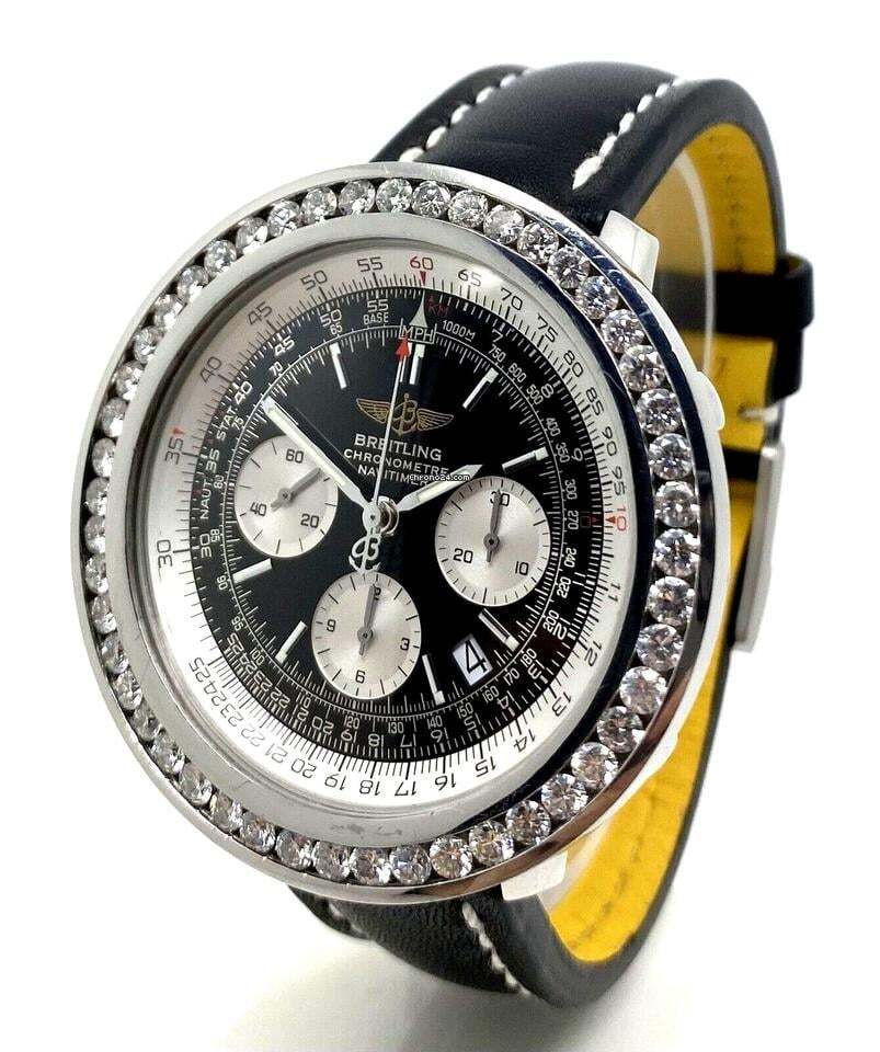 Breitling Navitimer Automatic Men's Watch Steel Case With Leather Strap Authentic Luxury Timepiece
