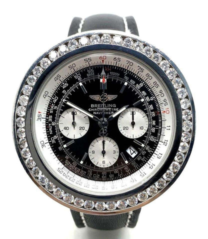 Breitling Navitimer Automatic Men's Watch Steel Case With Leather Strap Authentic Luxury Timepiece