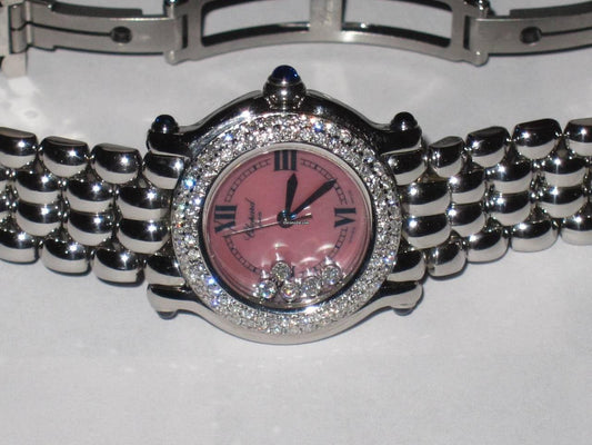 Chopard Happy Sport Quartz Women's Watch With Steel Case and Strap Authentic Luxury Timepiece
