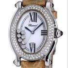 Chopard Happy Sport Quartz Women's Watch Steel Case With Leather Strap Authentic Luxury Timepiece
