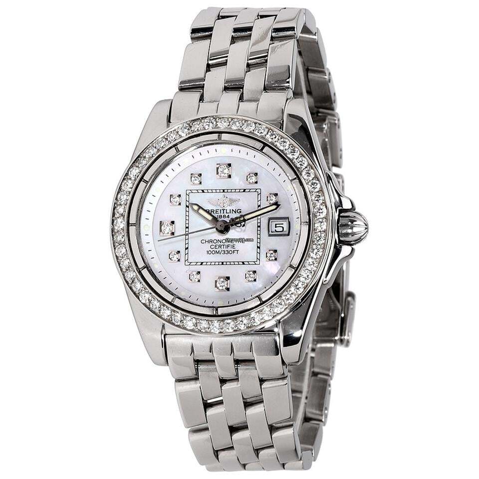 Breitling Cockpit Lady Quartz Women's Watch With Steel Case and Strap Authentic Luxury Timepiece