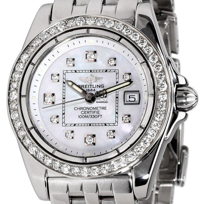 Breitling Cockpit Lady Quartz Women's Watch With Steel Case and Strap Authentic Luxury Timepiece