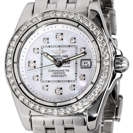 Breitling Cockpit Lady Quartz Women's Watch With Steel Case and Strap Authentic Luxury Timepiece