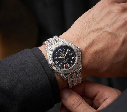 Mens Breitling Superocean Stainless Steel Automatic Diamond Watch