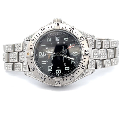 Mens Breitling Superocean Stainless Steel Automatic Diamond Watch