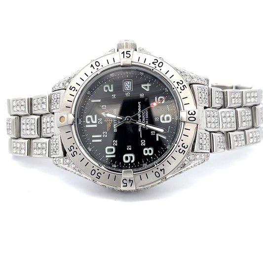Mens Breitling Superocean Stainless Steel Automatic Diamond Watch