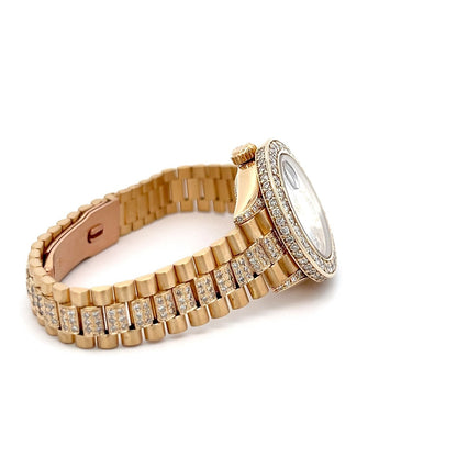 Womens Rolex President 18K Gold Automatic Diamond Watch