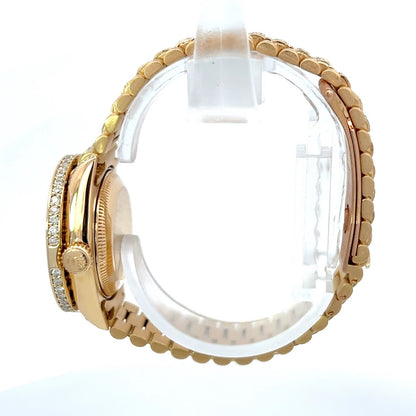 Womens Rolex President 18K Gold Automatic Diamond Watch