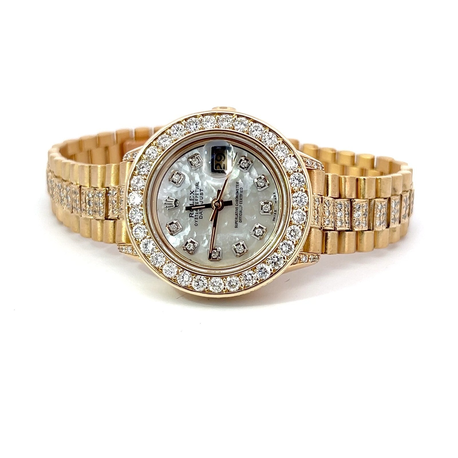 Womens Rolex President 18K Gold Automatic Diamond Watch