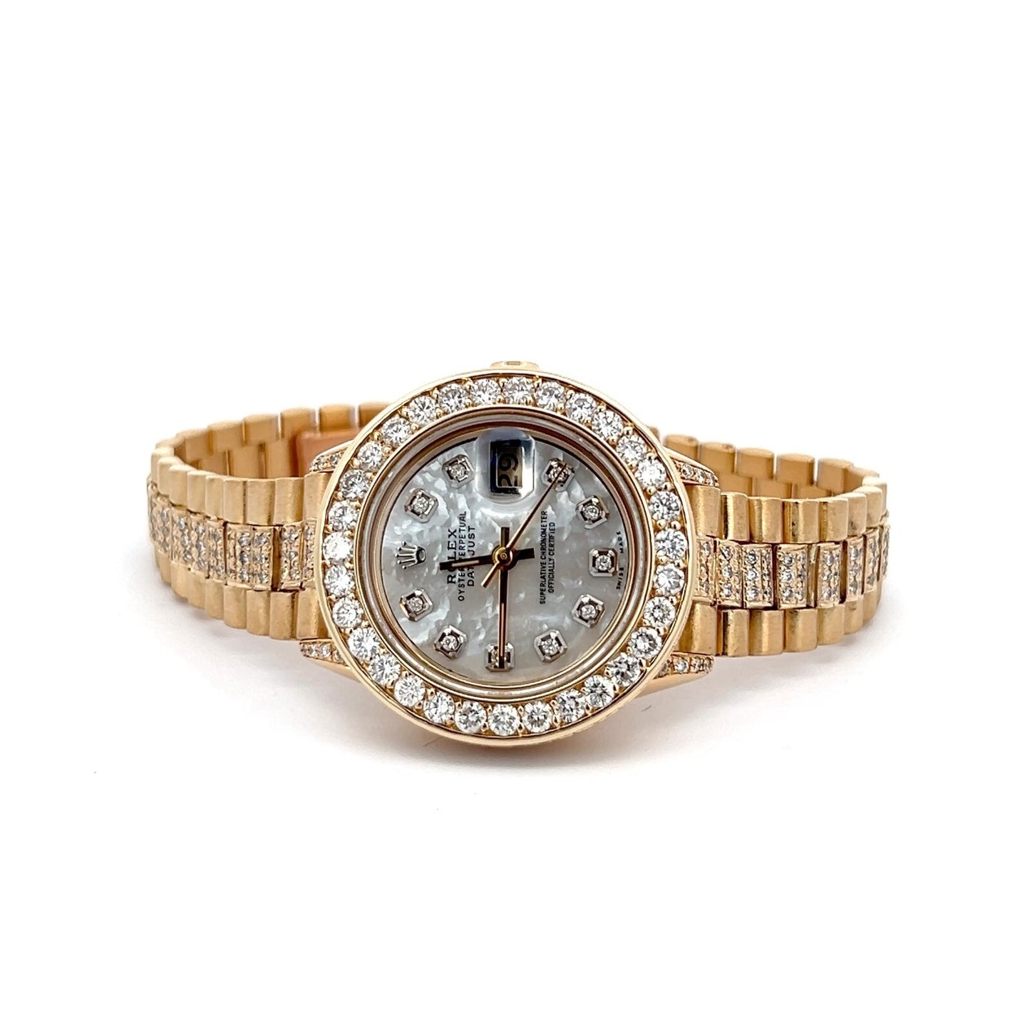 Womens Rolex President 18K Gold Automatic Diamond Watch