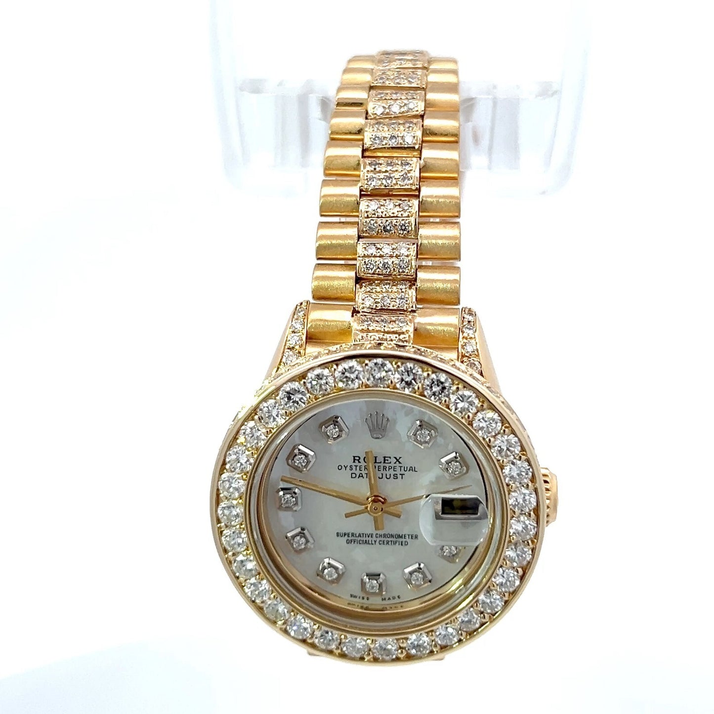 Womens Rolex President 18K Gold Automatic Diamond Watch