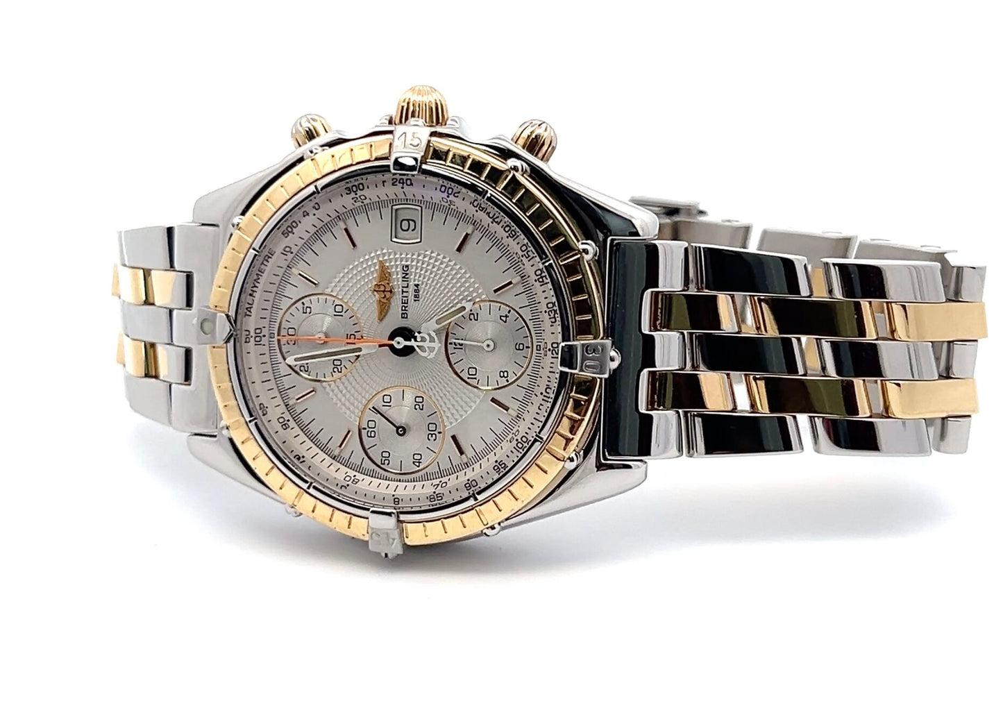 Men's Breitling Chronomat Automatic Steel Case With 18k Yellow Gold / Steel Strap Authentic Luxury Timepiece