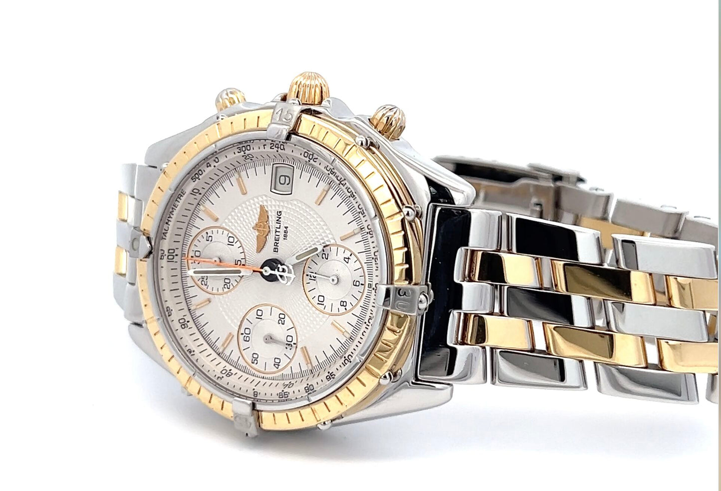 Men's Breitling Chronomat Automatic Steel Case With 18k Yellow Gold / Steel Strap Authentic Luxury Timepiece