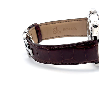 Men's Jacob 5 Time Zone Quartz Steel Case With Leather Strap Authentic Luxury Timepiece