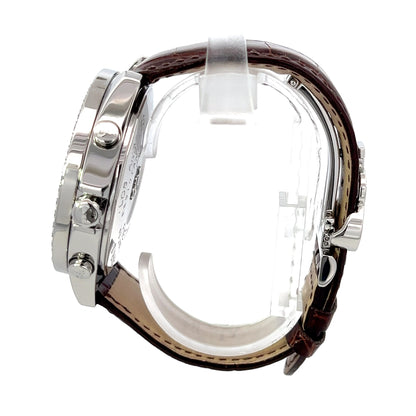 Men's Jacob 5 Time Zone Quartz Steel Case With Leather Strap Authentic Luxury Timepiece