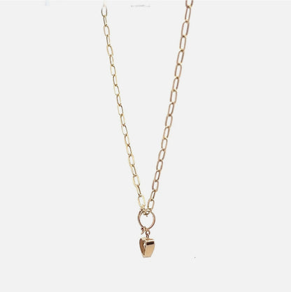 14K Yellow Gold Heart Champagne Diamond Pendant - 2.00 ct - 21" Chain Necklace