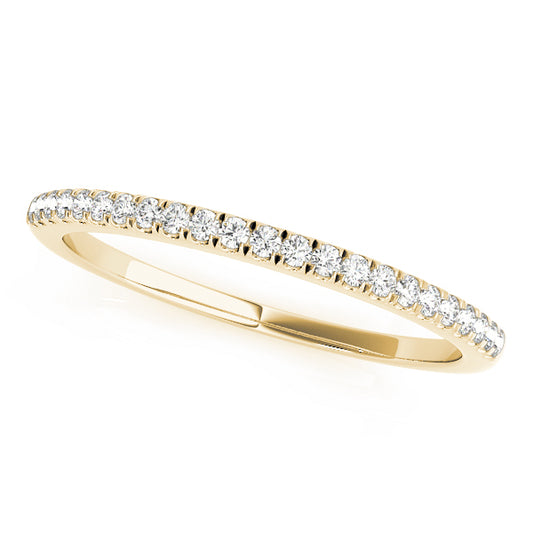 14K Yellow Gold Wedding Bands Prong Set With 0.13 TCW Diamond (Lab Grown VS-SI1, E/F/G)