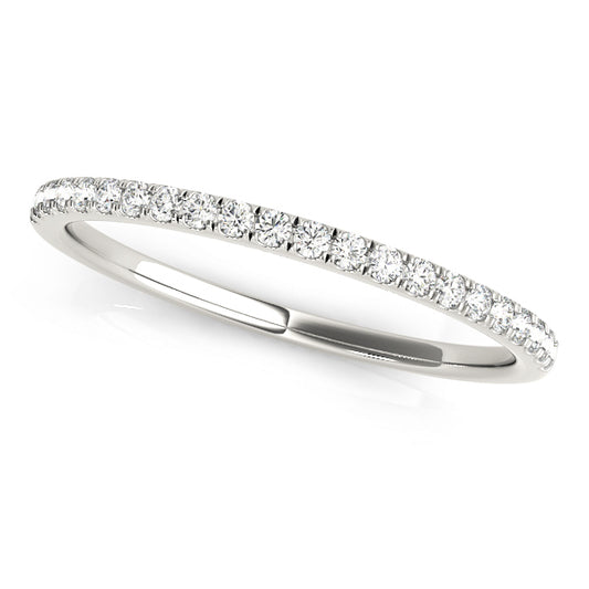 14K White Gold Wedding Band With 0.13 TCW Diamond (Lab Grown VS-SI1, E/F/G)