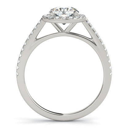 14K White Gold Round Halo Engagement Ring With 1.02 TCW Diamond (Lab Grown VS-SI1, E/F/G)