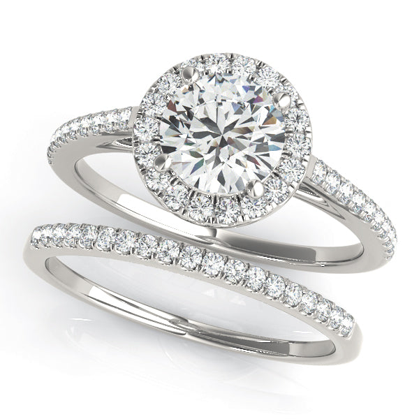 14K White Gold Round Halo Engagement Ring With 1.02 TCW Diamond (Lab Grown VS-SI1, E/F/G)
