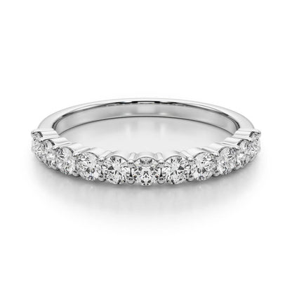 14K White Gold Straight Diamond Wedding Band With 1.10 TCW Diamond (Lab Grown VS-SI1, E/F/G)
