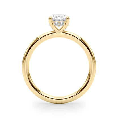 14K Yellow Gold Hidden Halo Ov Engagement Ring With 2.08 TCW Diamond (Lab Grown VS-SI1, E/F/G)