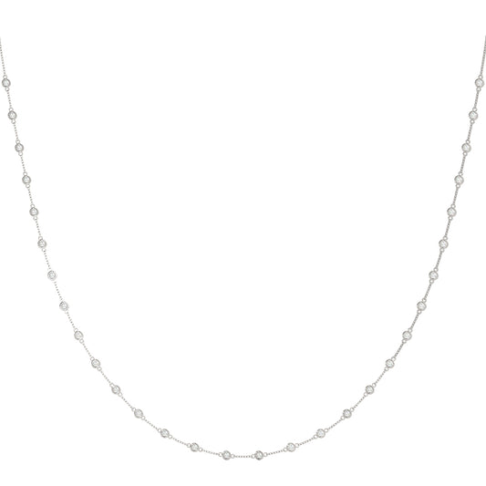 14K White Gold Necklace With 1.20 TCW Diamond (Lab Grown VS-SI1, E/F/G)