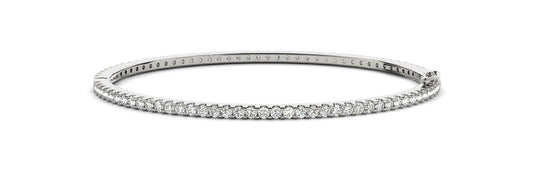 14K White Gold Bangle Traditional With 0.86 TCW Diamond (Lab Grown VS-SI1, E/F/G)