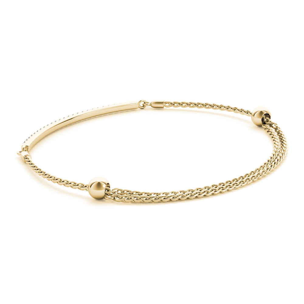 14K Yellow Gold Single Row Bracelet With 0.25 TCW Diamond (Lab Grown VS-SI1, E/F/G)