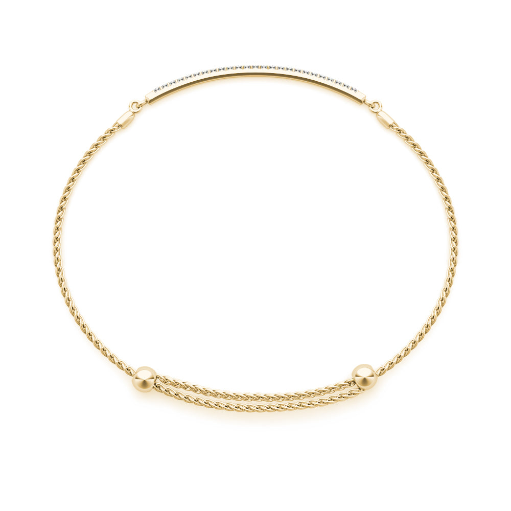 14K Yellow Gold Single Row Bracelet With 0.25 TCW Diamond (Lab Grown VS-SI1, E/F/G)