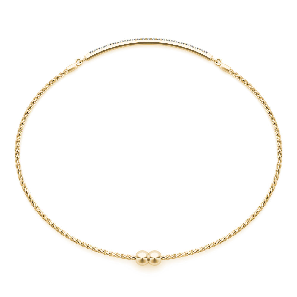 14K Yellow Gold Single Row Bracelet With 0.25 TCW Diamond (Lab Grown VS-SI1, E/F/G)