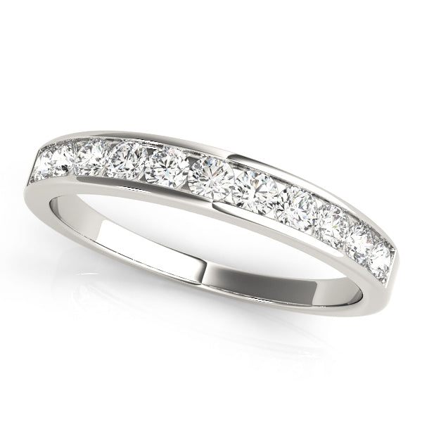 14K White Gold Wedding Bands Channel Set With 0.33 TCW Diamond (Lab Grown VS-SI1, E/F/G)