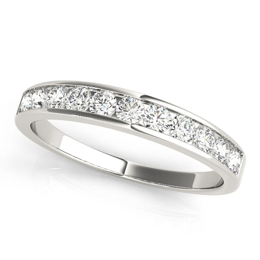 14K White Gold Wedding Bands Channel Set With 0.33 TCW Diamond (Lab Grown VS-SI1, E/F/G)